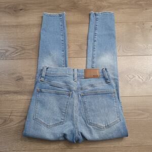 Madewell Jeans Women 23 Blue Skinny Crop Distressed Normcore Denim Stretch